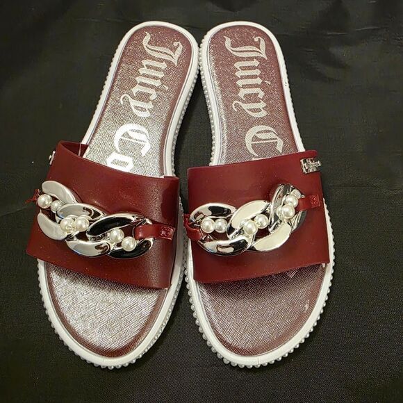 BRAND NEW JUICY COUTURE YENNIFER-2 CHAIN LINKING PEARL SLIDER R3 - Picture 2 of 13